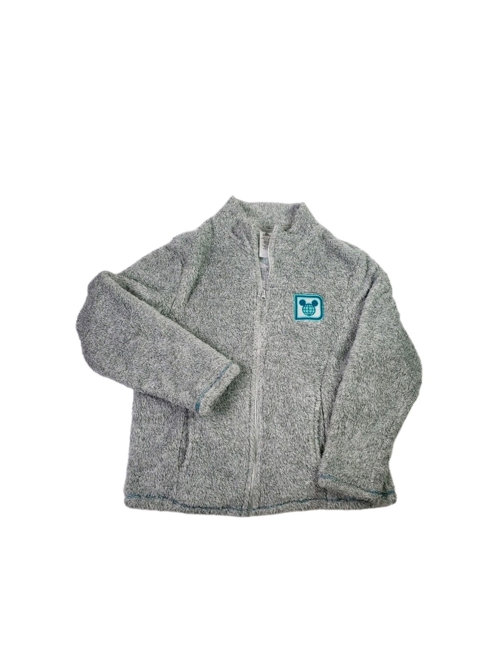 Walt Disney World Womens Large Grey Sherpa Zip-Up Jacket